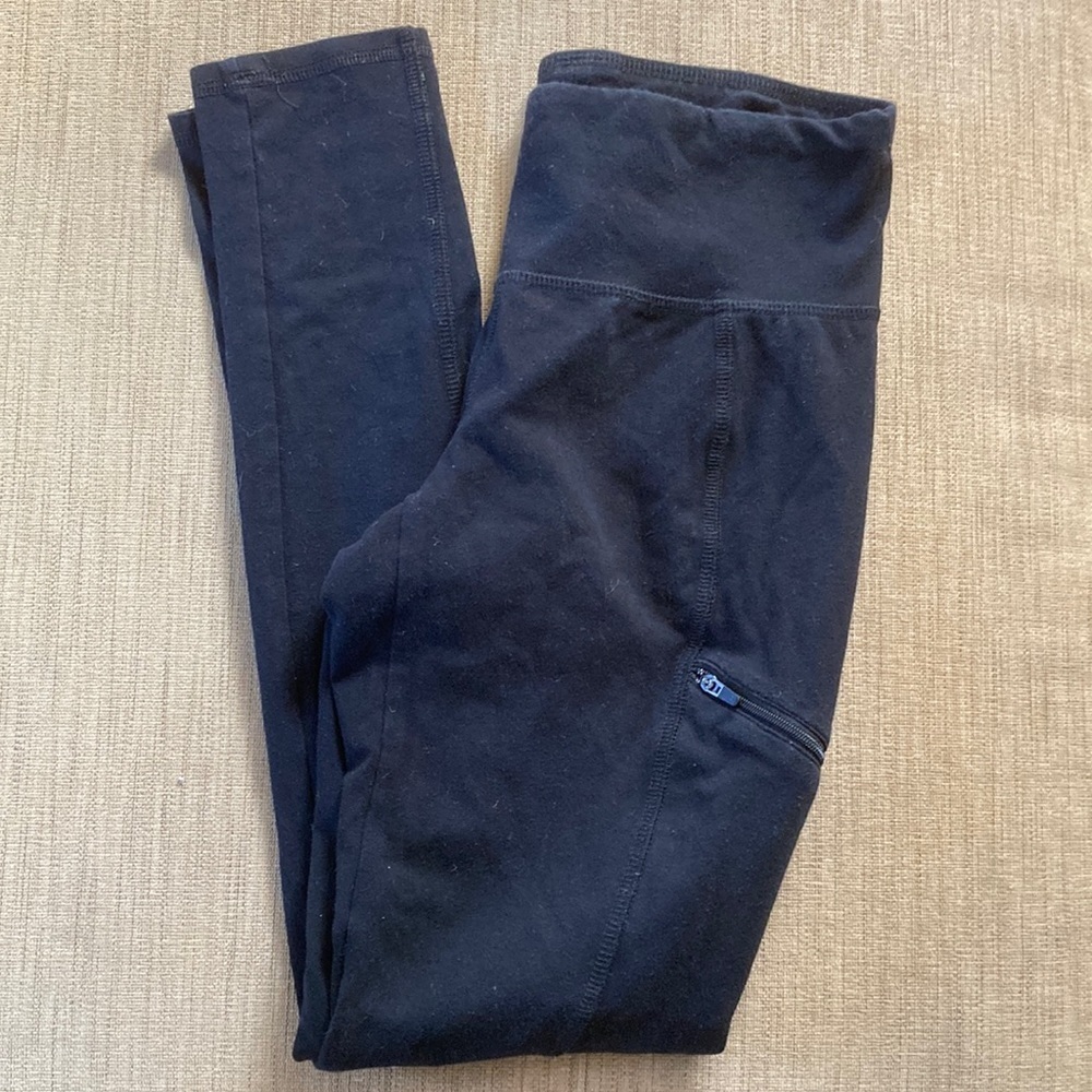 Eileen fisher organic cotton leggings / tights with hip zippered pockets XS